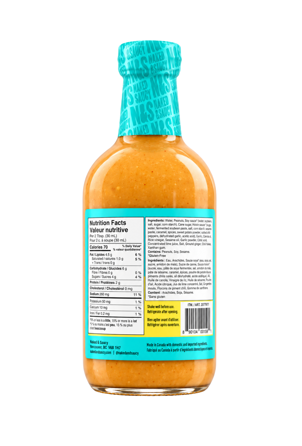 Naked & Saucy Peanut Satay Dressing & Sauce